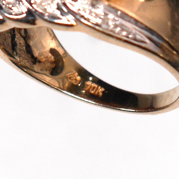 10k Ruby Diamond Cluster Ring in SOLID Yellow Gold - Picture 6 of 9